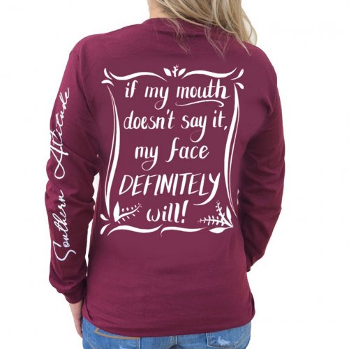 Southern Attitude Preppy My Face Definitely Will - Adult & Kids T-Shirts, Sweatshirts & Hoodies apparel design preview 1