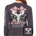 Southern Attitude Preppy Sassy Deer Skull Bow - Adult & Kids T-Shirts, Sweatshirts & Hoodies apparel design preview 1