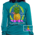 Southern Attitude Preppy Sweet Pineapple Sapphire - Adult & Kids T-Shirts, Sweatshirts & Hoodies apparel design preview 1