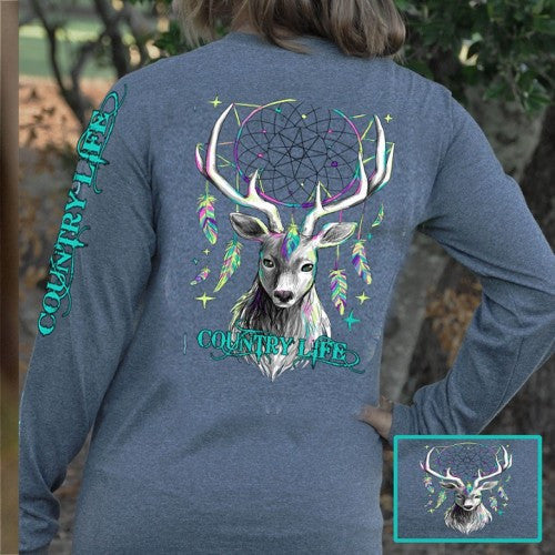 SALE Country Life Outfitters Preppy Feather Deer - Adult & Kids T-Shirts, Sweatshirts & Hoodies apparel design preview 1