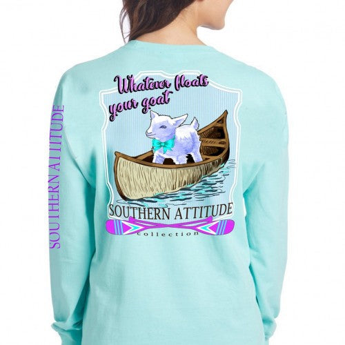 Southern Attitude Preppy Floats Your Goat Canoe - Adult & Kids T-Shirts, Sweatshirts & Hoodies apparel design preview 1