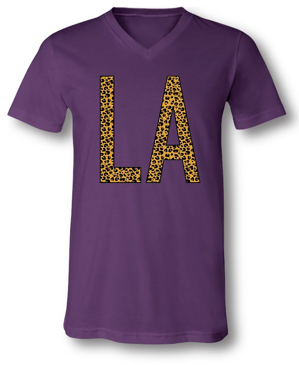 SALE Sassy Frass Louisiana State LA Leopard V-Neck - Adult & Kids T-Shirts, Sweatshirts & Hoodies apparel design preview 2
