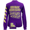 Girlie Girl Originals Louisiana Raised, Jesus Saved - Adult & Kids T-Shirts, Sweatshirts & Hoodies apparel design preview 1