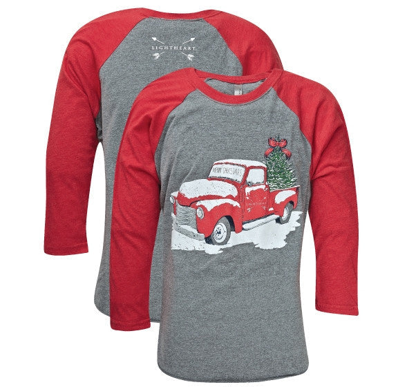 Southern Couture Lightheart Merry Christmas Truck - Adult & Kids T-Shirts, Sweatshirts & Hoodies apparel design preview 1
