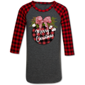 Couture Lightheart Plaid Merry Christmas Raglan - Adult & Kids T-Shirts, Sweatshirts & Hoodies apparel design preview 1