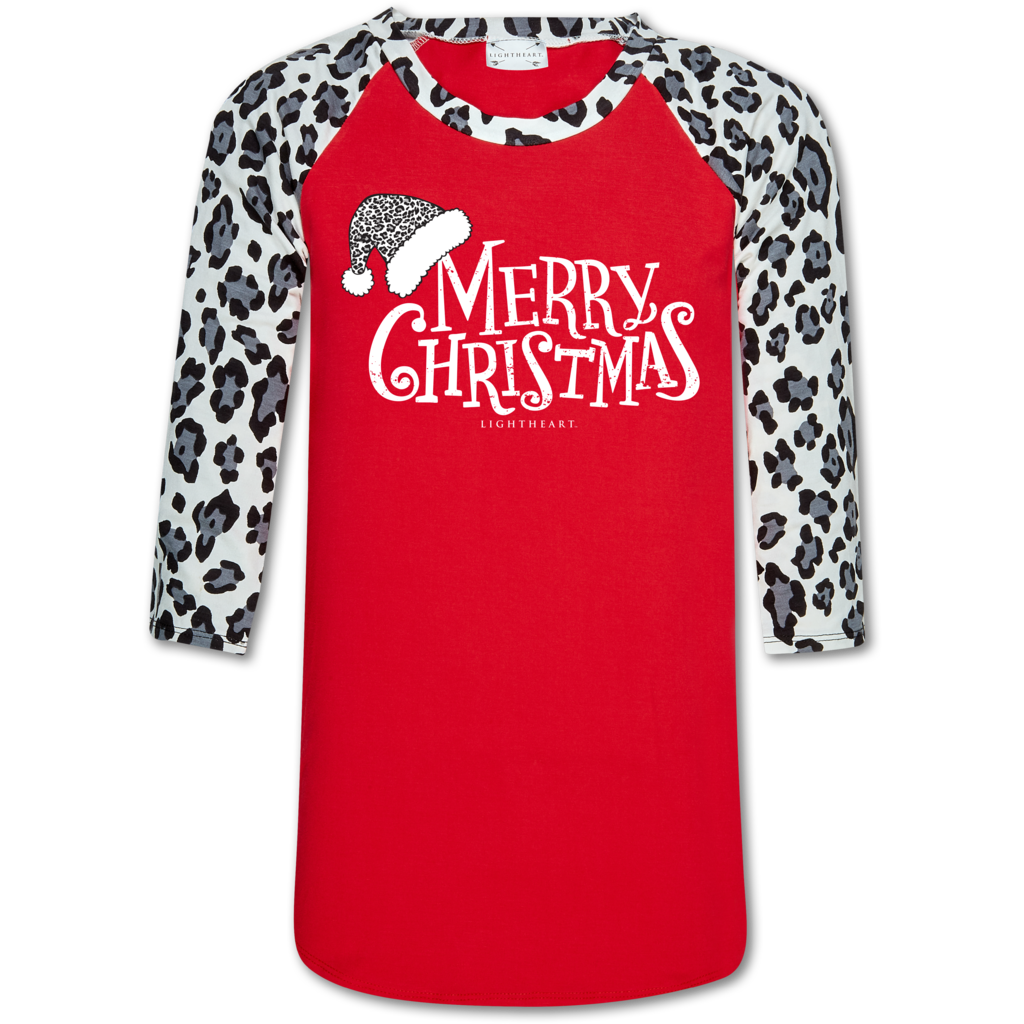 Couture Lightheart Leopard Merry Christmas Raglan - Adult & Kids T-Shirts, Sweatshirts & Hoodies apparel design preview 1