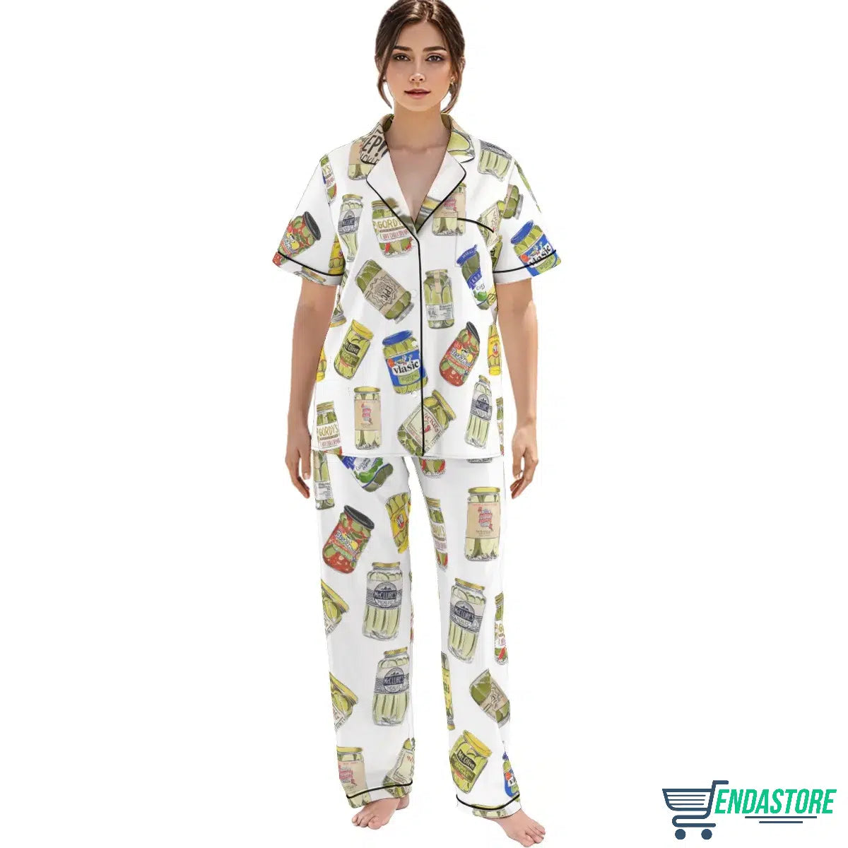LONG-Vintage Canned Pickles Long Sleeve Pajama Set product image 2