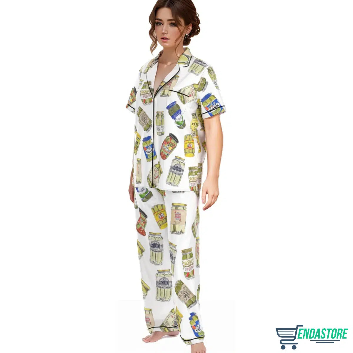 LONG-Vintage Canned Pickles Long Sleeve Pajama Set product image 3