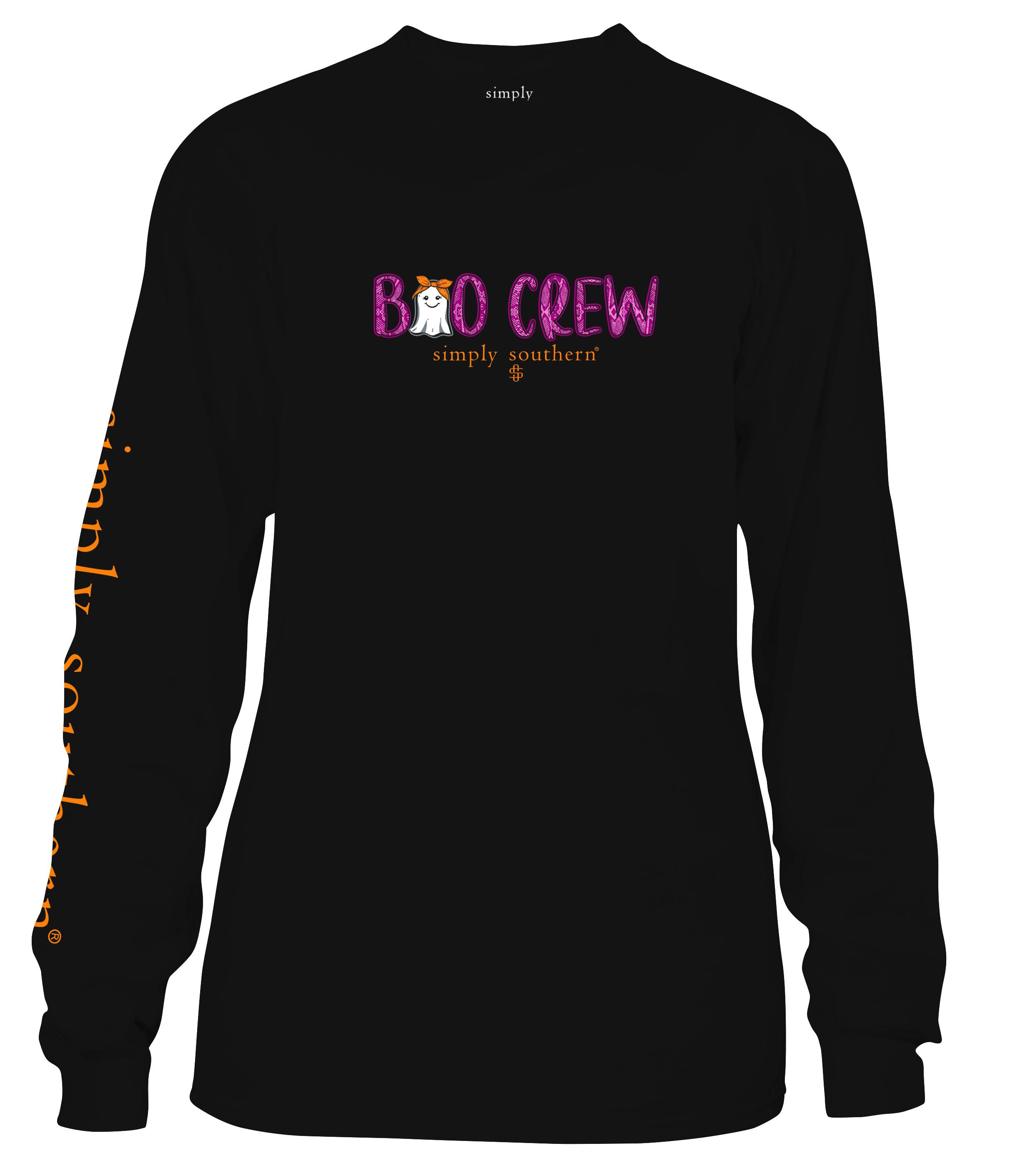 Simply Southern Hey Boo Halloween Black - Adult & Kids T-Shirts, Sweatshirts & Hoodies apparel design preview 2