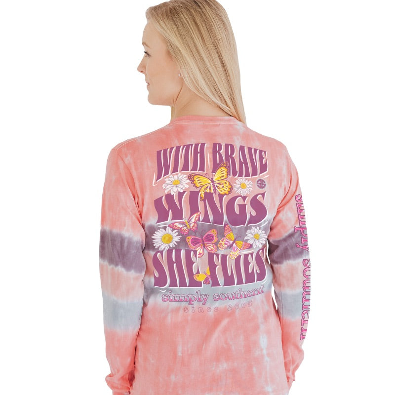 SALE Simply Southern Brave Butterfly Tie Dye - Adult & Kids T-Shirts, Sweatshirts & Hoodies apparel design preview 1