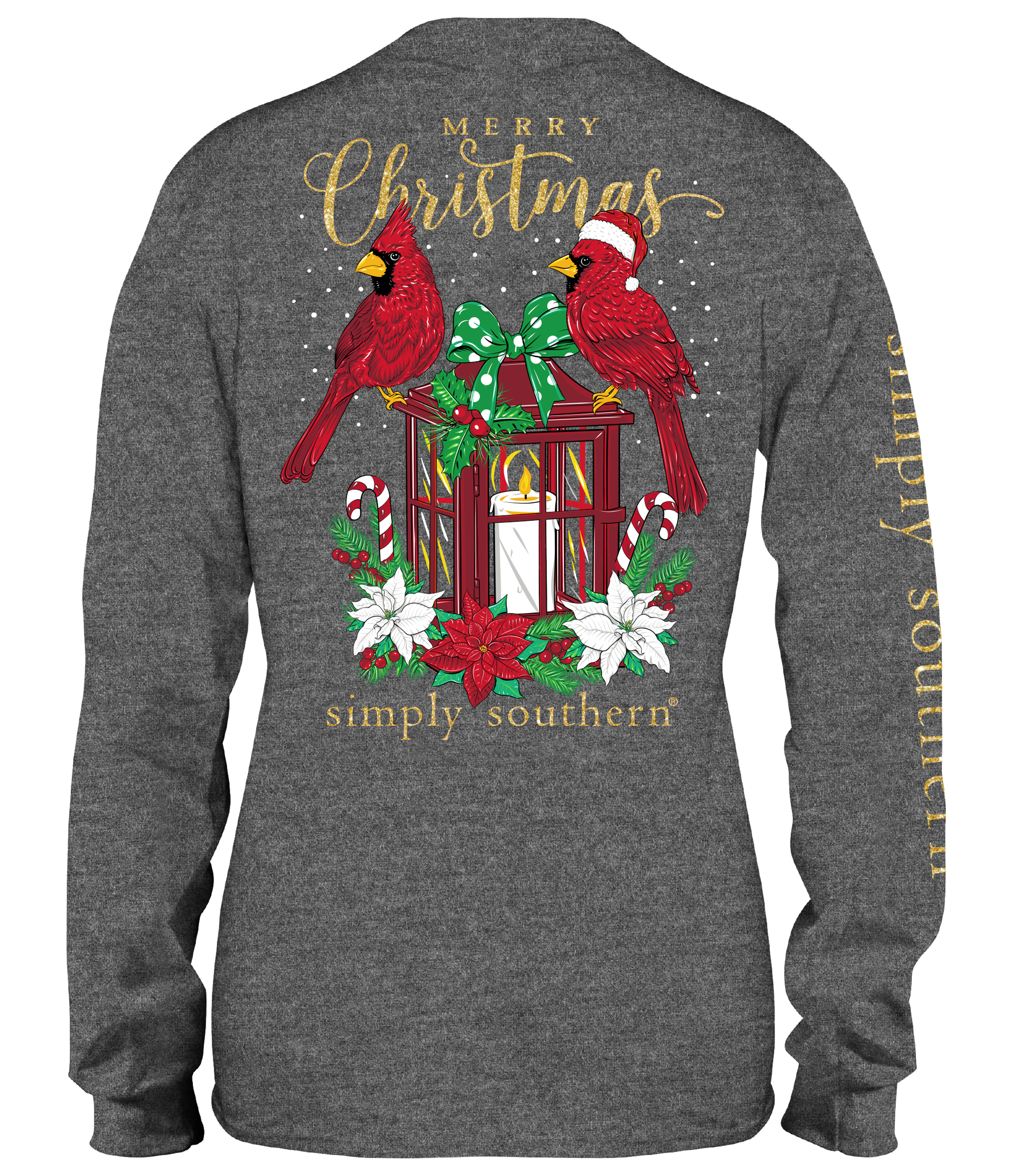 Simply Southern Merry Christmas Cardinal - Adult & Kids T-Shirts, Sweatshirts & Hoodies apparel design preview 1