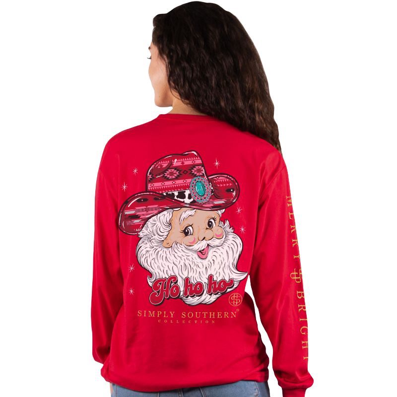 Simply Southern Cowboy Santa Holiday - Adult & Kids T-Shirts, Sweatshirts & Hoodies apparel design preview 1