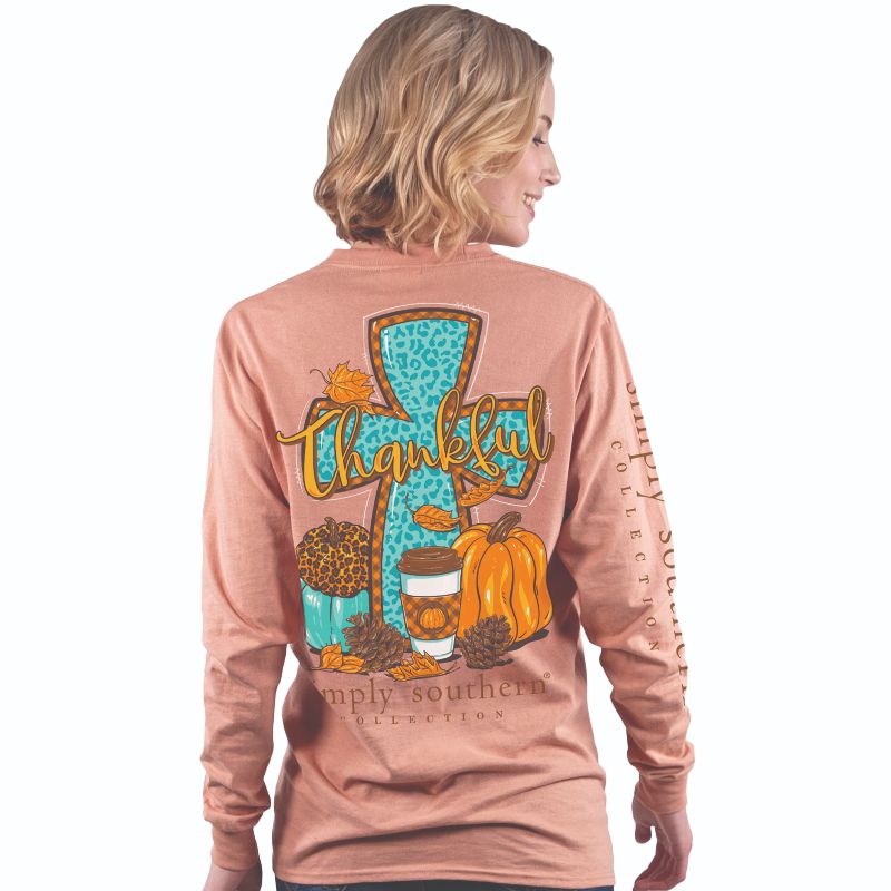 SALE Simply Southern Thankful Cross Pumpkins Fall - Adult & Kids T-Shirts, Sweatshirts & Hoodies apparel design preview 1
