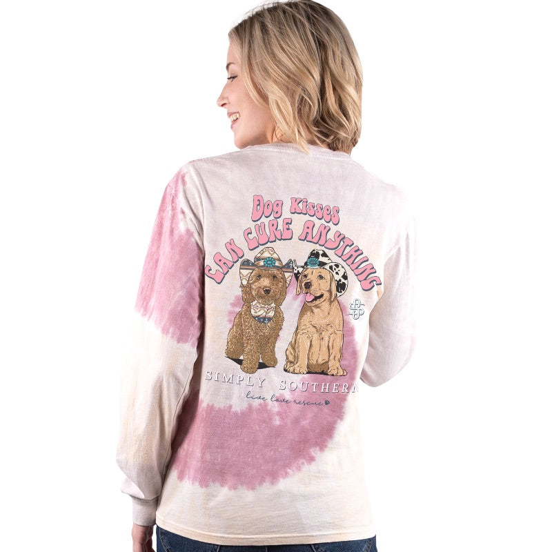 SALE Simply Southern Dog Kisses Cure Anything Tie Dye - Adult & Kids T-Shirts, Sweatshirts & Hoodies apparel design preview 1