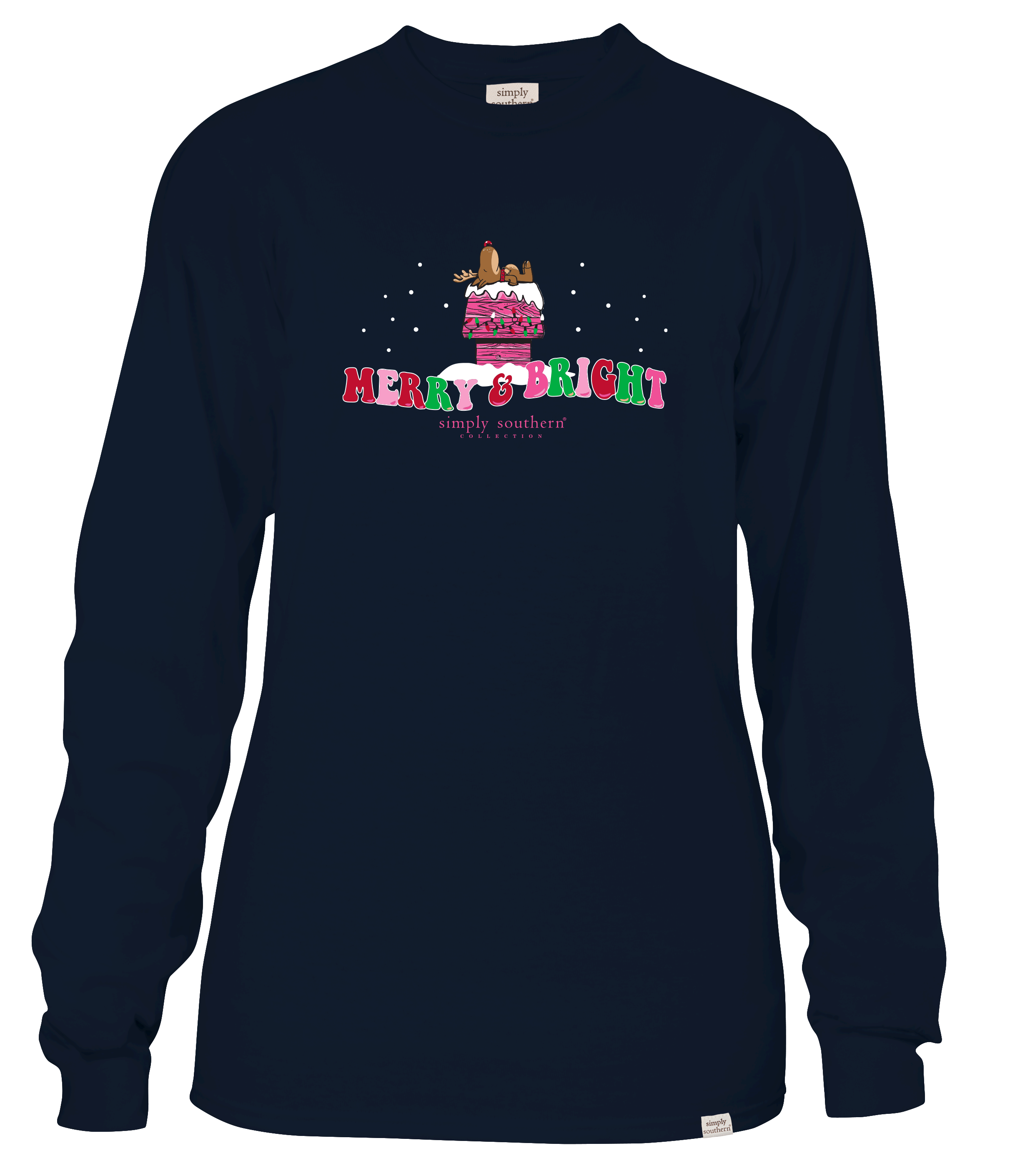Simply Southern Merry Bright Deer Holiday - Adult & Kids T-Shirts, Sweatshirts & Hoodies apparel design preview 2
