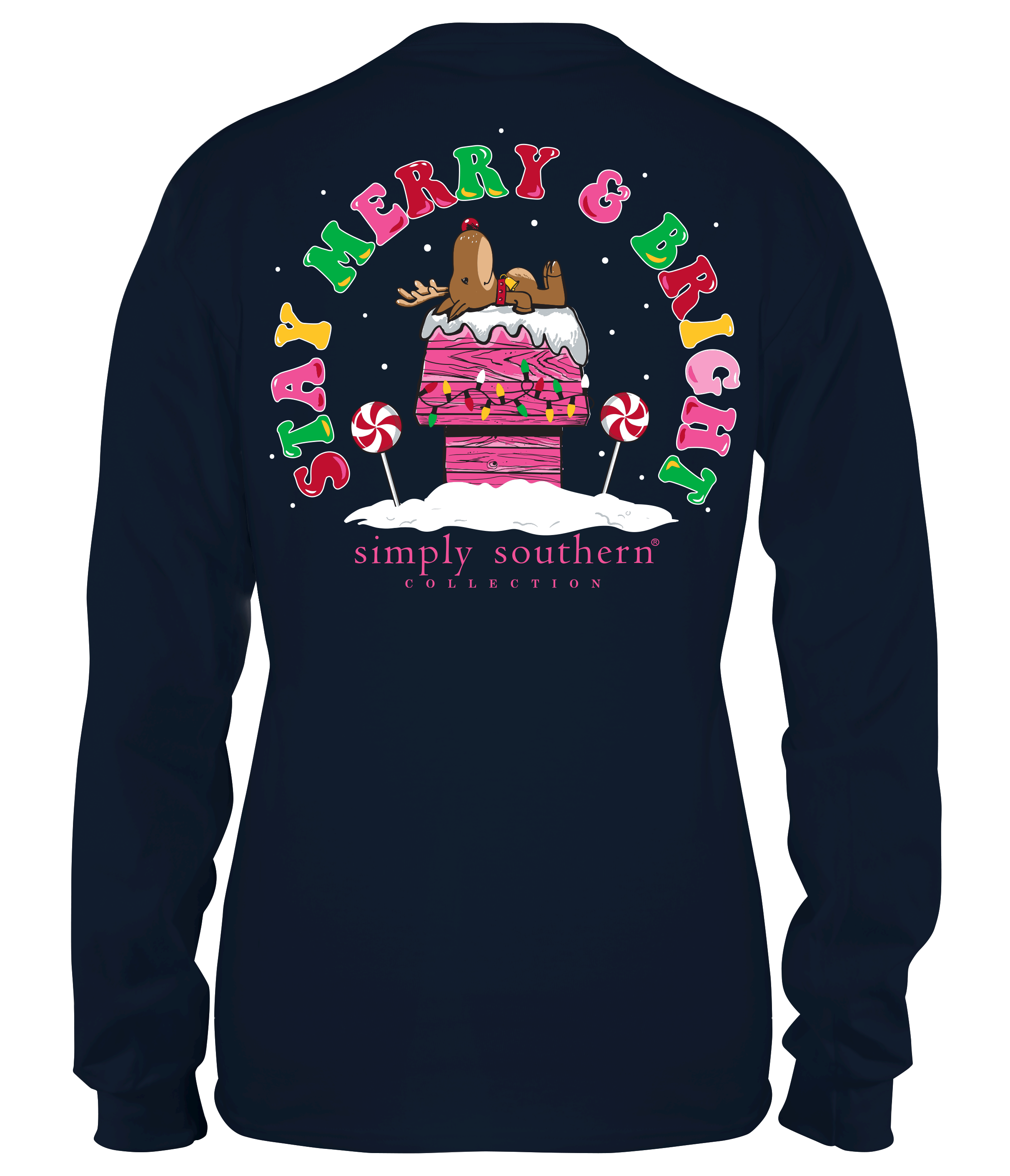 Simply Southern Merry Bright Deer Holiday - Adult & Kids T-Shirts, Sweatshirts & Hoodies apparel design preview 1