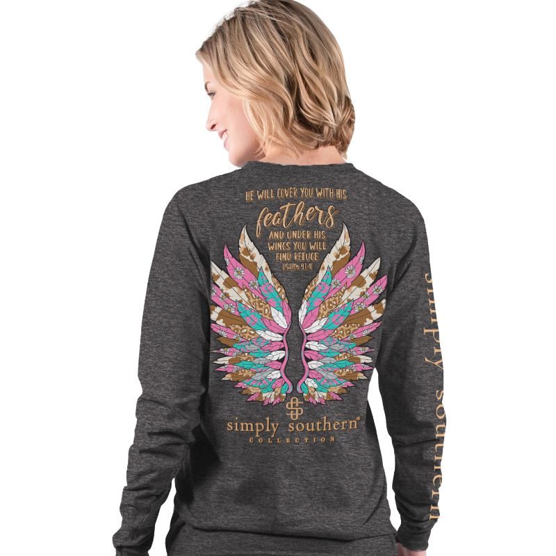 SALE Simply Southern Feathers Wings - Adult & Kids T-Shirts, Sweatshirts & Hoodies apparel design preview 1