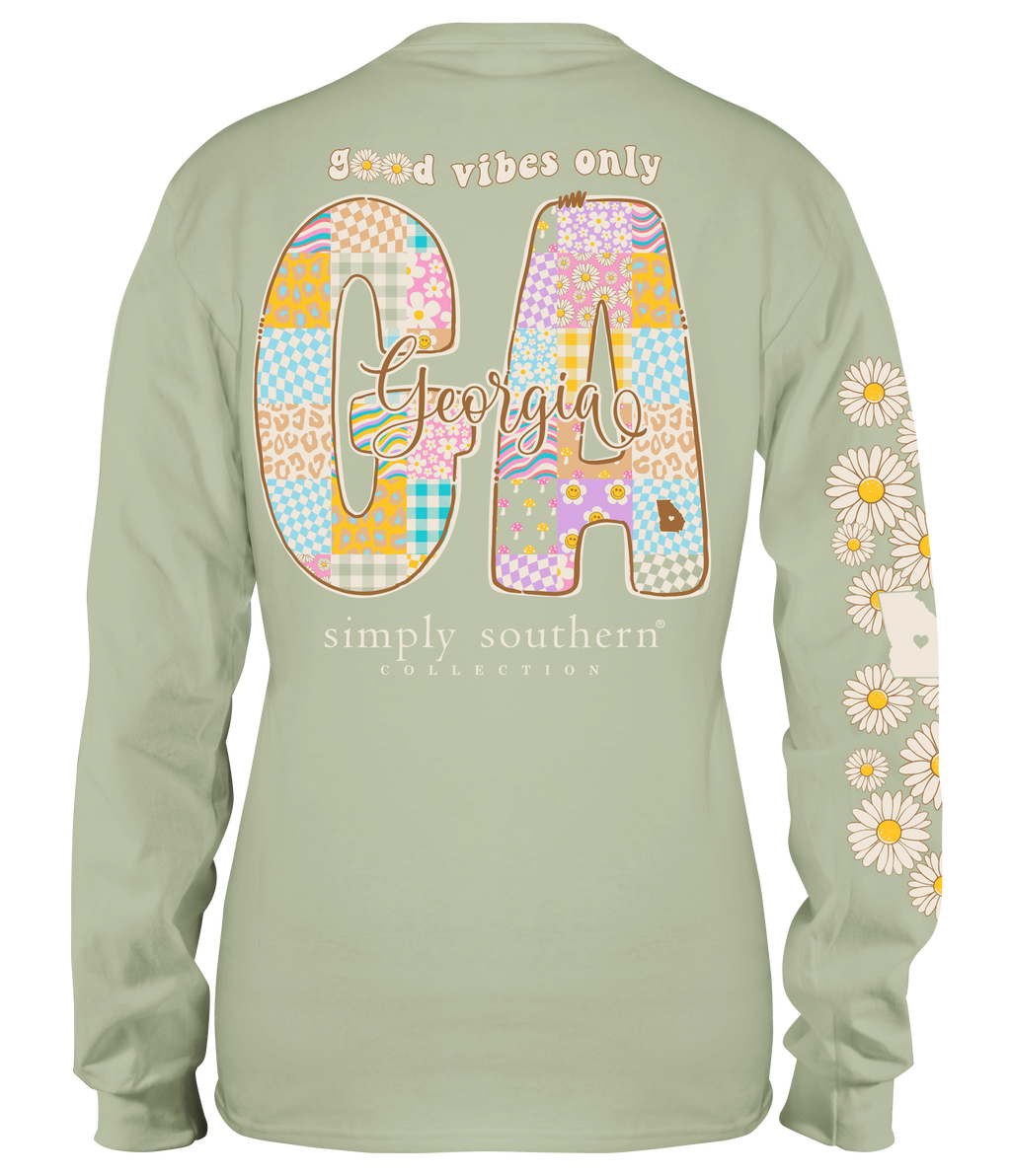 Simply Southern Good Vibes Georgia - Adult & Kids T-Shirts, Sweatshirts & Hoodies apparel design preview 1