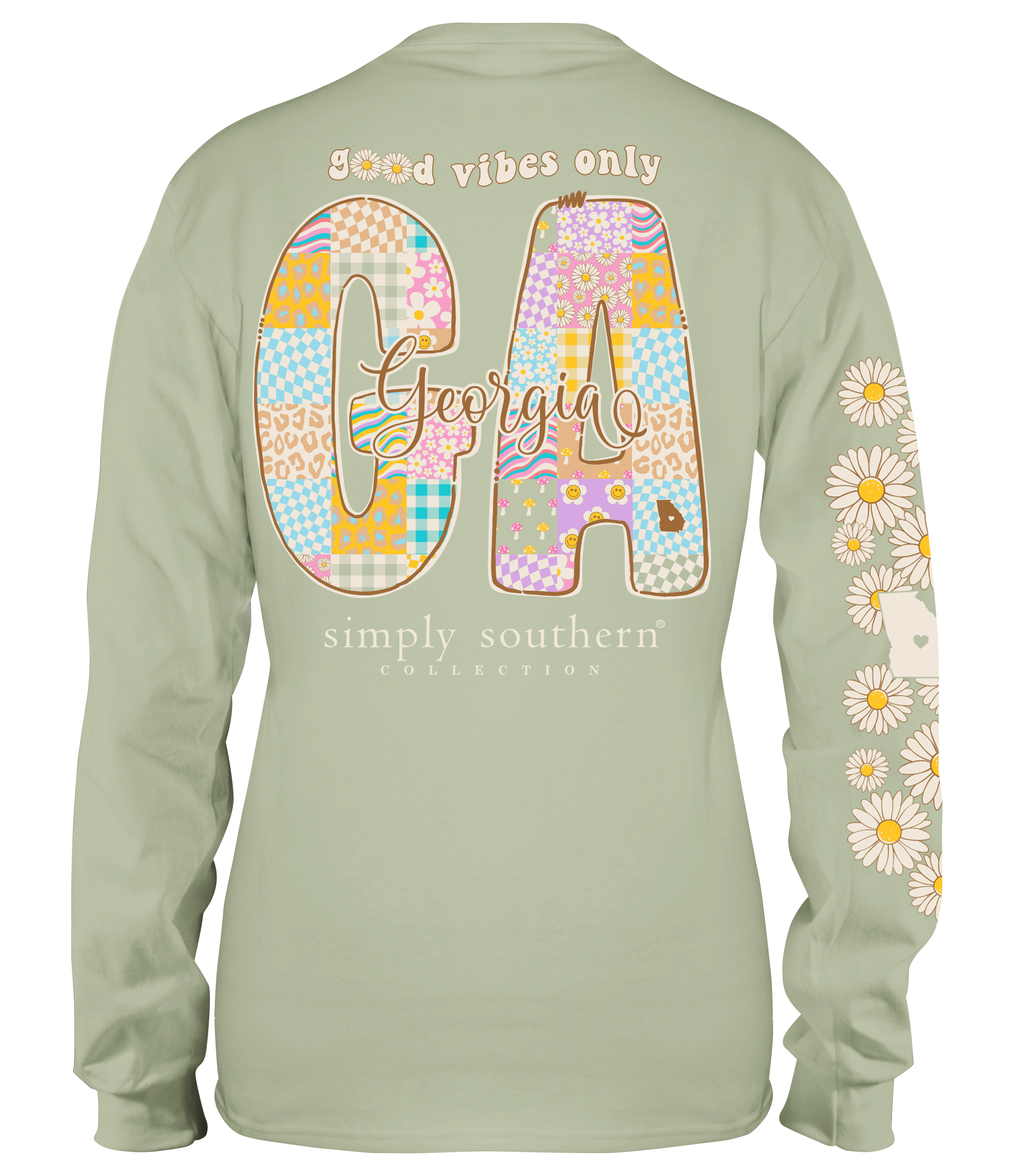 Simply Southern Good Vibes Georgia - Adult & Kids T-Shirts, Sweatshirts & Hoodies apparel design preview 1