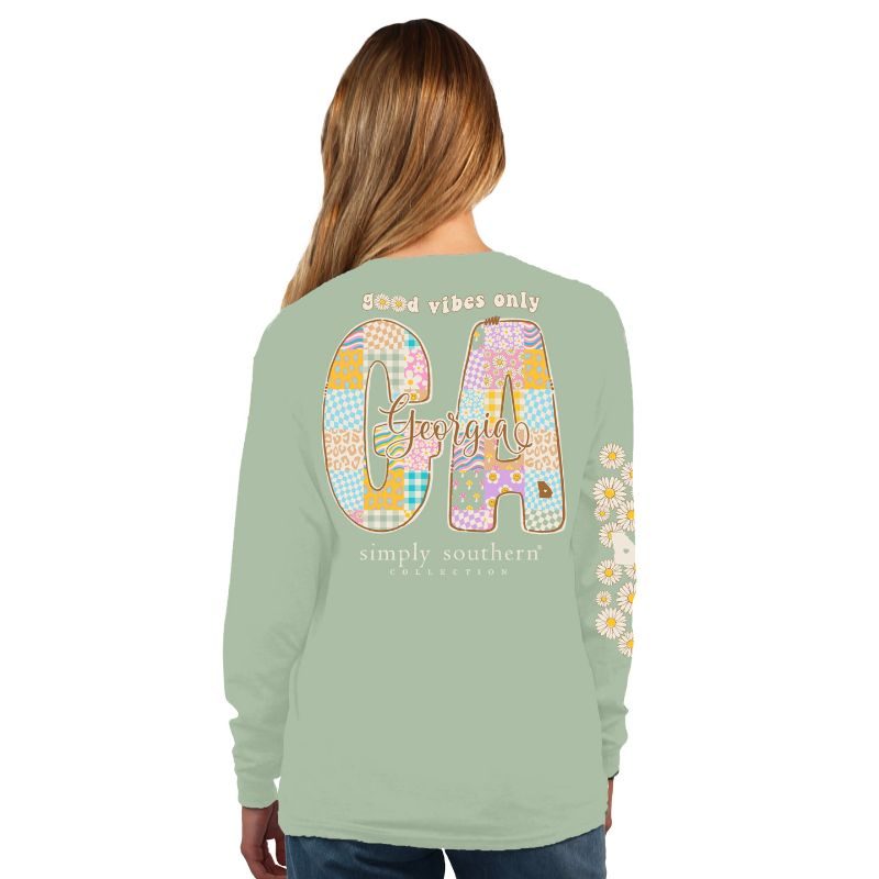 Simply Southern Good Vibes Georgia - Adult & Kids T-Shirts, Sweatshirts & Hoodies apparel design preview 2