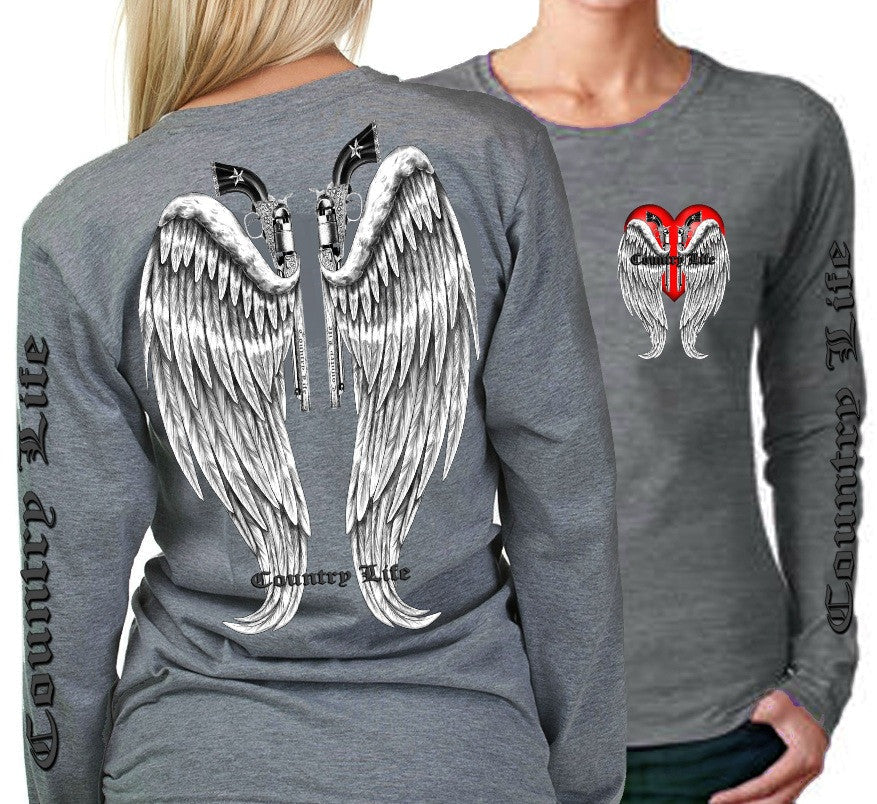 Country Life Outfitters Wings Guns Vintage Gray - Adult & Kids T-Shirts, Sweatshirts & Hoodies apparel design preview 1