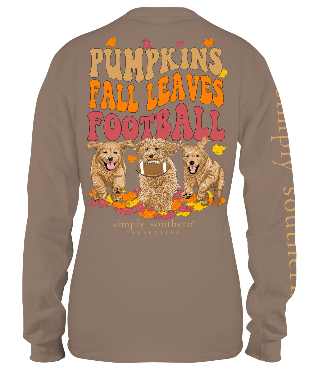 SALE Simply Southern Fall Leaves Football - Adult & Kids T-Shirts, Sweatshirts & Hoodies apparel design preview 1