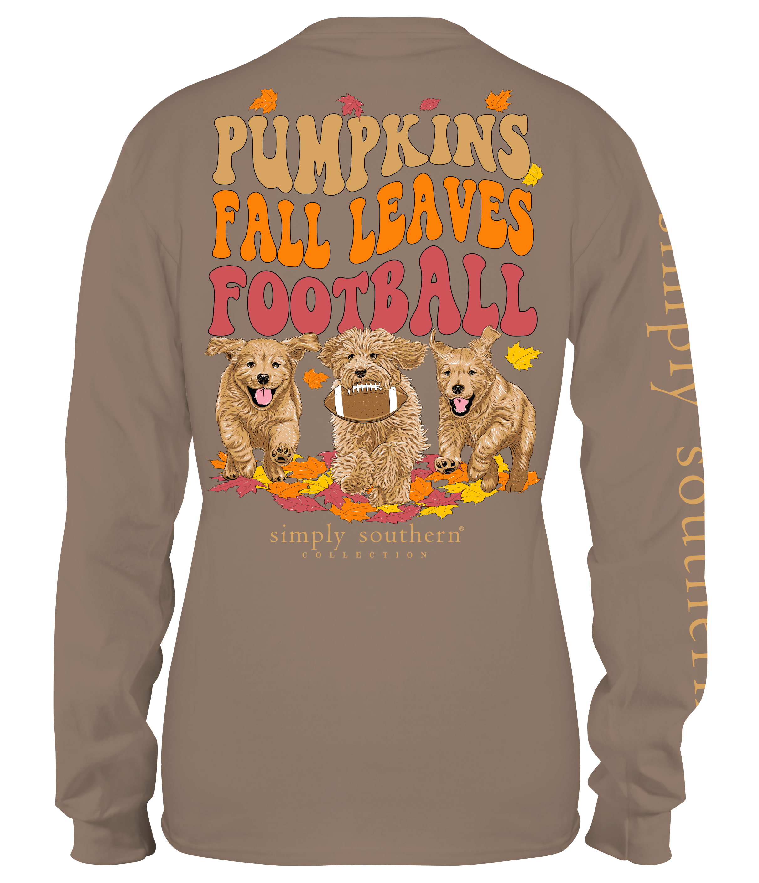 SALE Simply Southern Fall Leaves Football - Adult & Kids T-Shirts, Sweatshirts & Hoodies apparel design preview 1