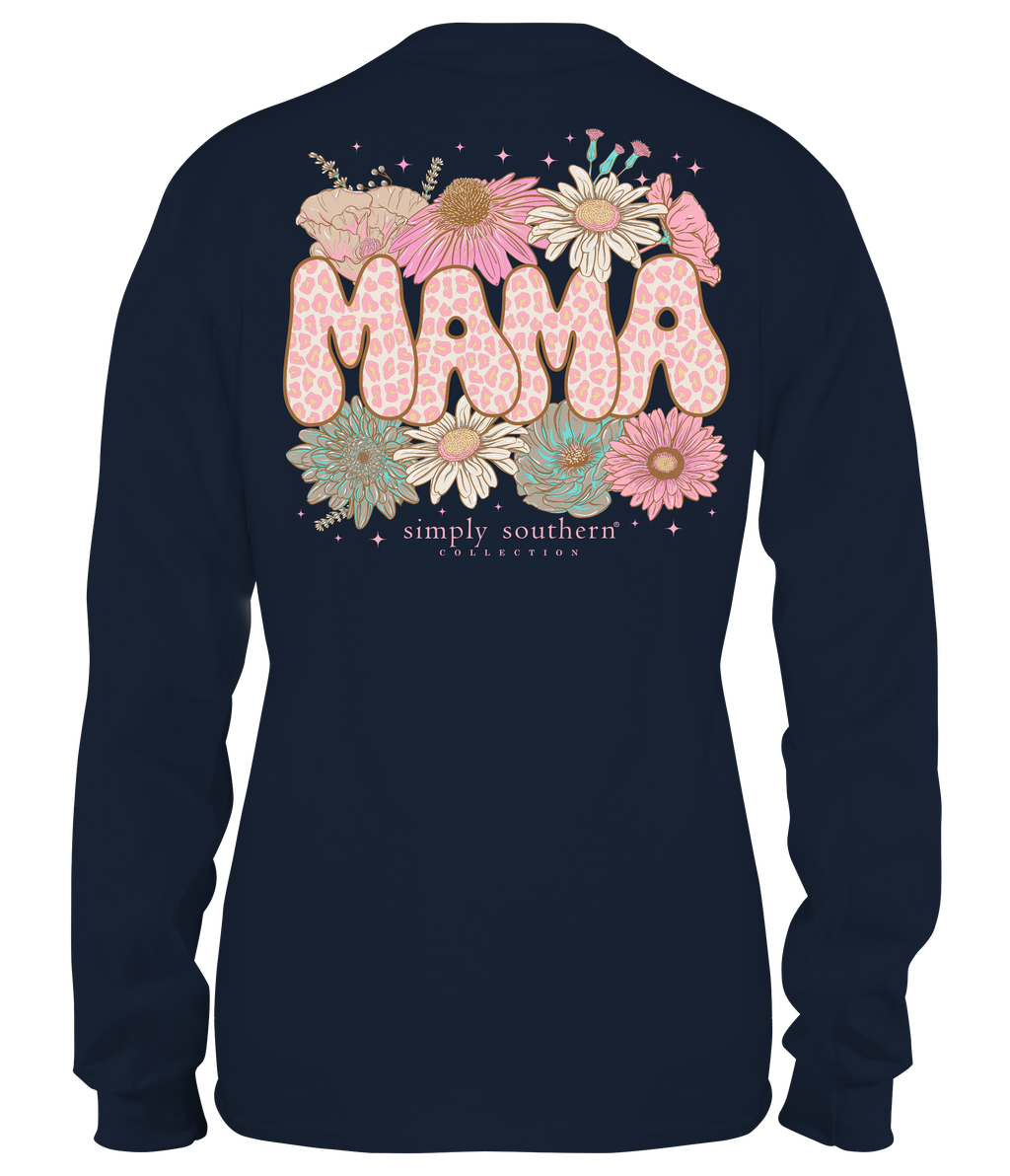 Simply Southern Leopard Mama Flowers - Adult & Kids T-Shirts, Sweatshirts & Hoodies apparel design preview 1