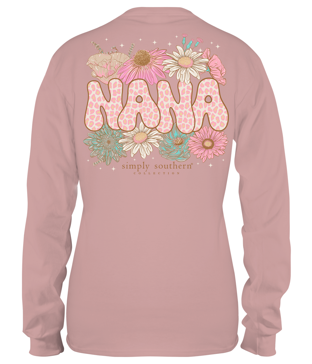 Simply Southern Leopard Nana Flowers - Adult & Kids T-Shirts, Sweatshirts & Hoodies apparel design preview 1