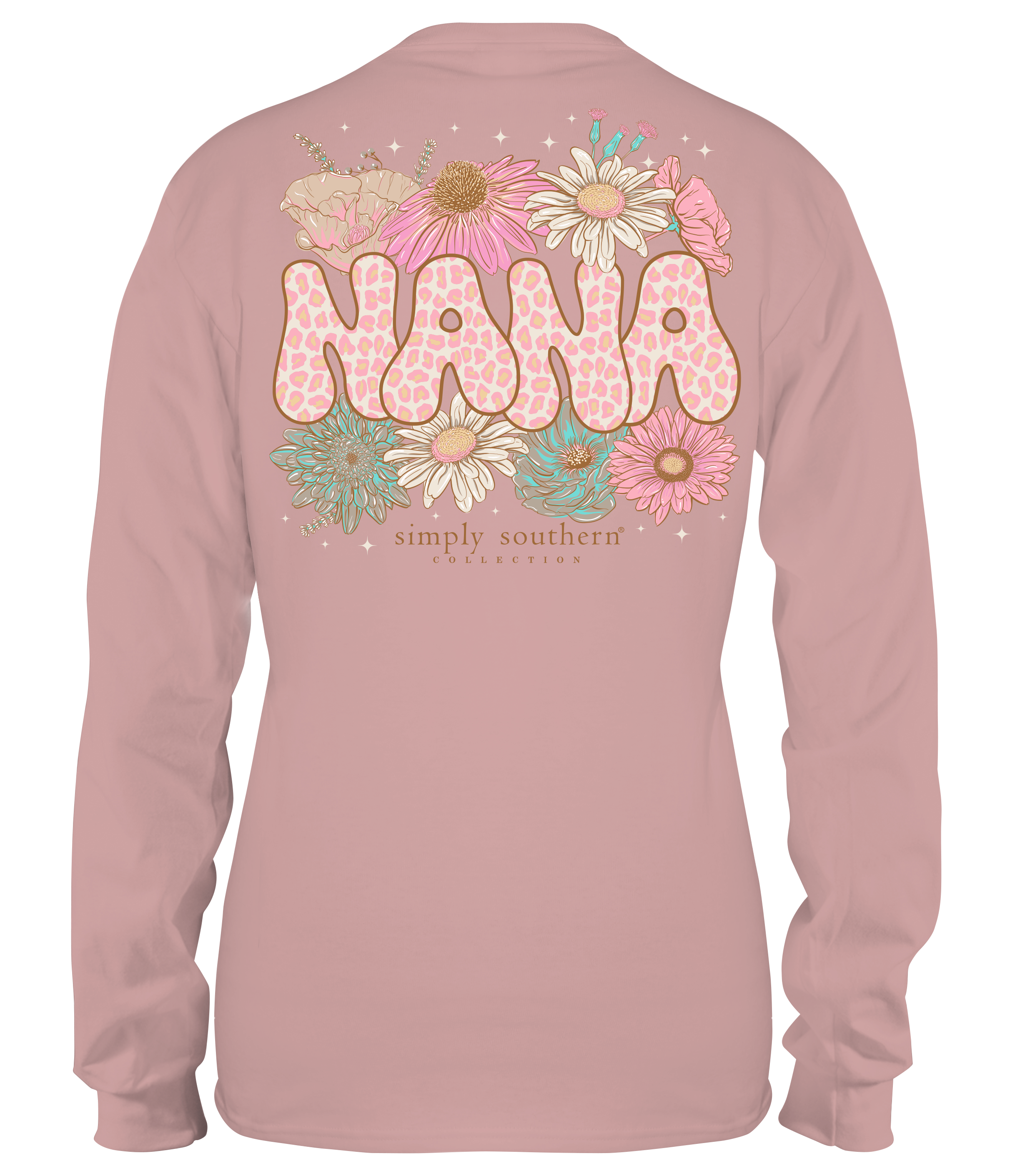 Simply Southern Leopard Nana Flowers - Adult & Kids T-Shirts, Sweatshirts & Hoodies apparel design preview 1