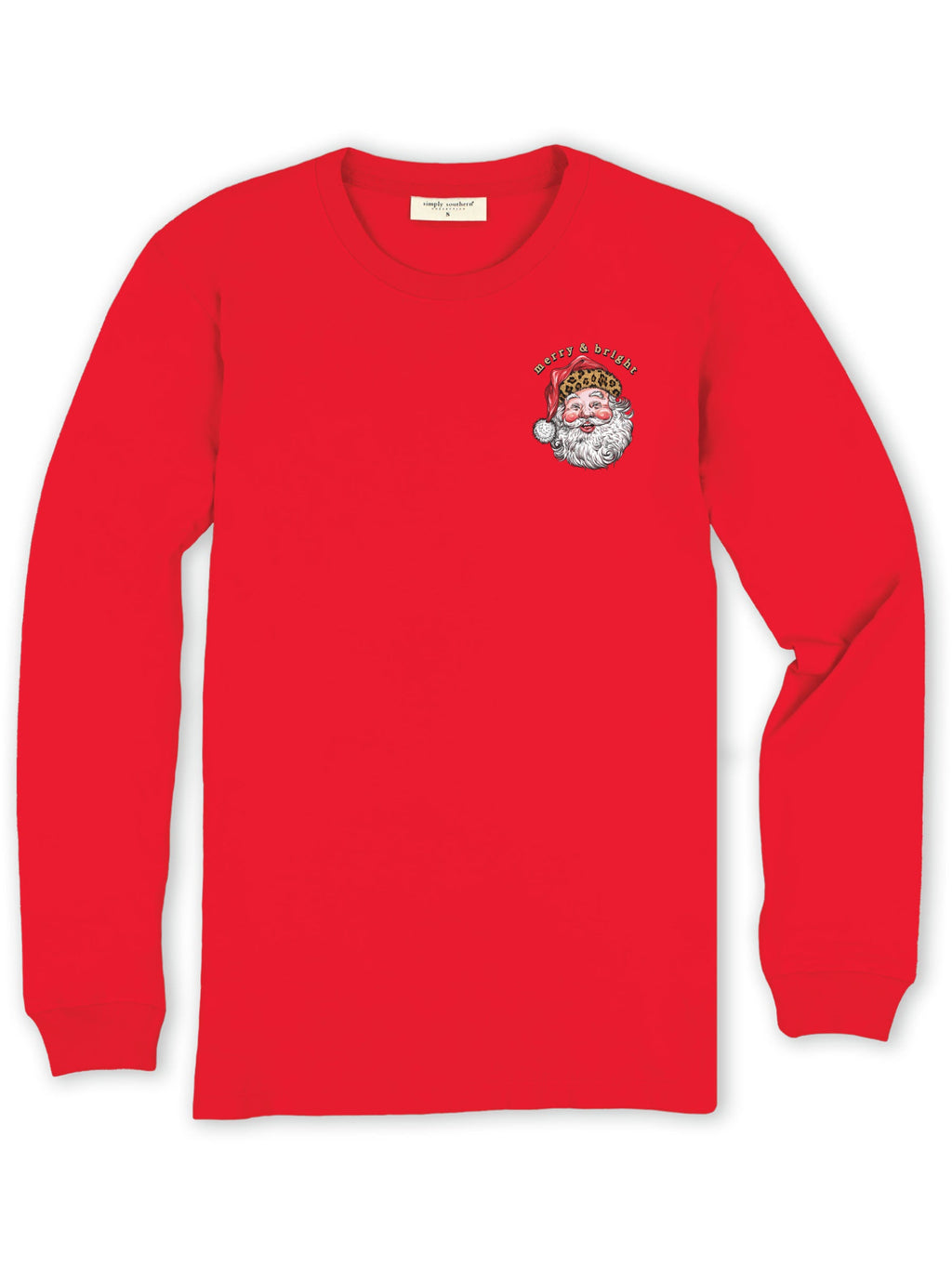 Simply Southern Leopard Santa Holiday - Adult & Kids T-Shirts, Sweatshirts & Hoodies apparel design preview 2