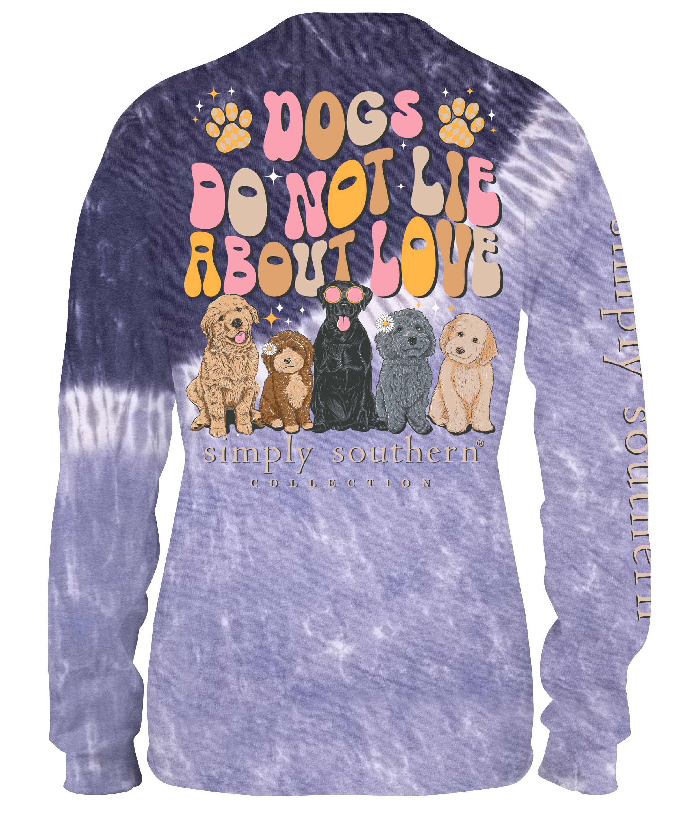 Simply Southern Love Dogs Tie Dye - Adult & Kids T-Shirts, Sweatshirts & Hoodies apparel design preview 1