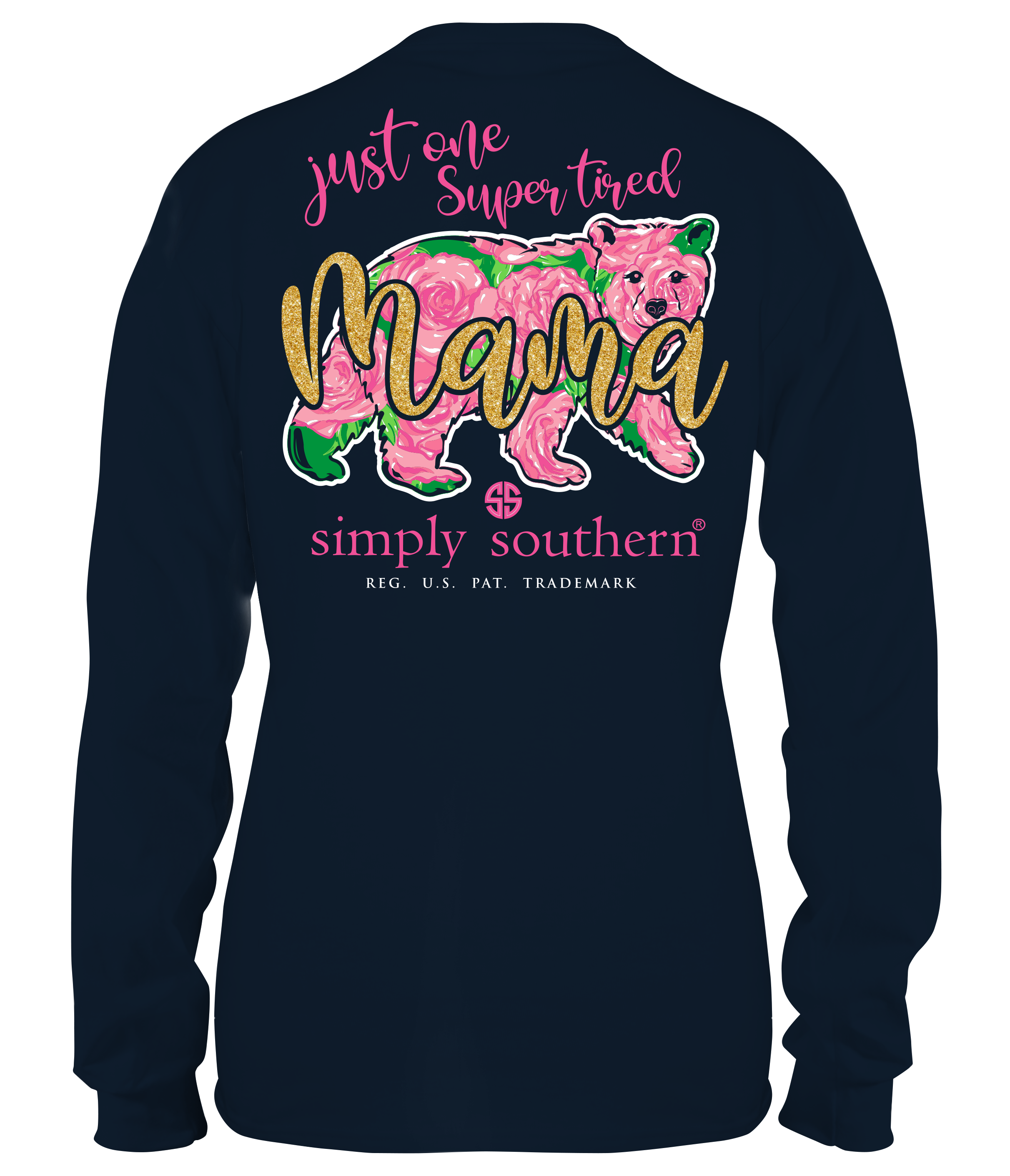 SALE Simply Southern Preppy Tired Mama Bear - Adult & Kids T-Shirts, Sweatshirts & Hoodies apparel design preview 2
