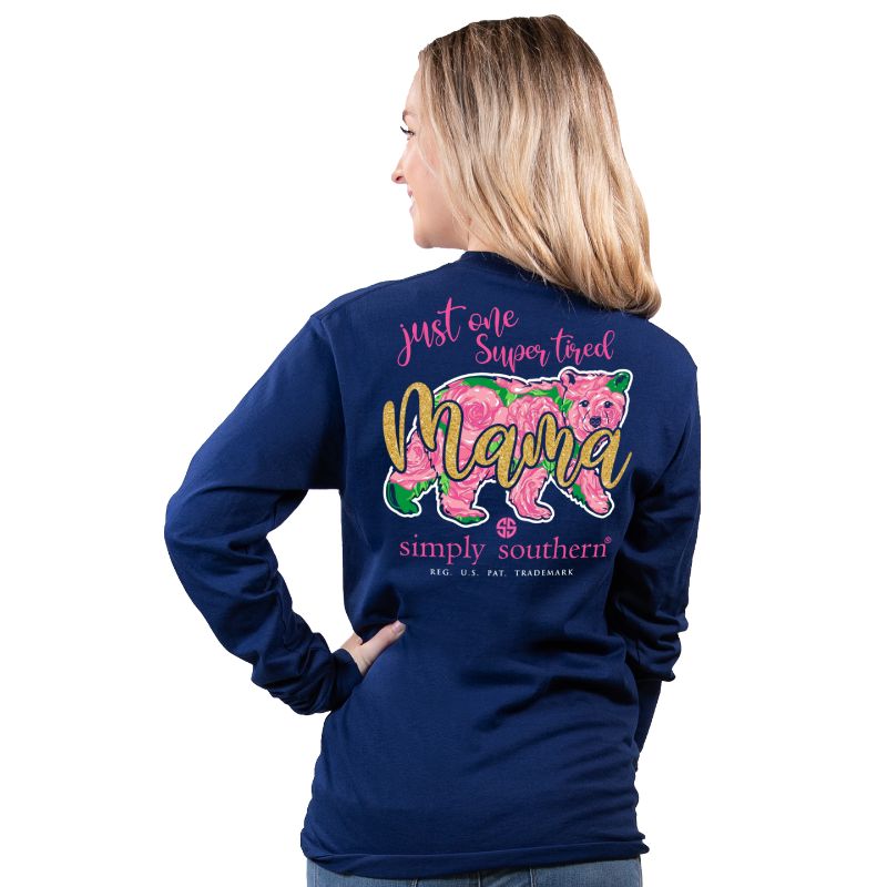 SALE Simply Southern Preppy Tired Mama Bear - Adult & Kids T-Shirts, Sweatshirts & Hoodies apparel design preview 1