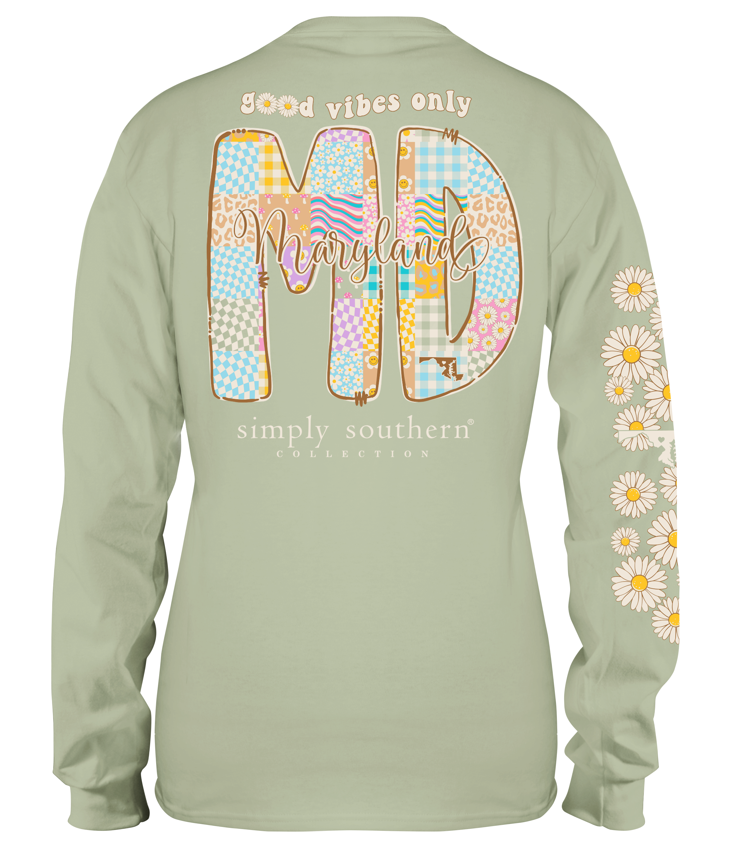 Simply Southern Good Vibes Maryland - Adult & Kids T-Shirts, Sweatshirts & Hoodies apparel design preview 1