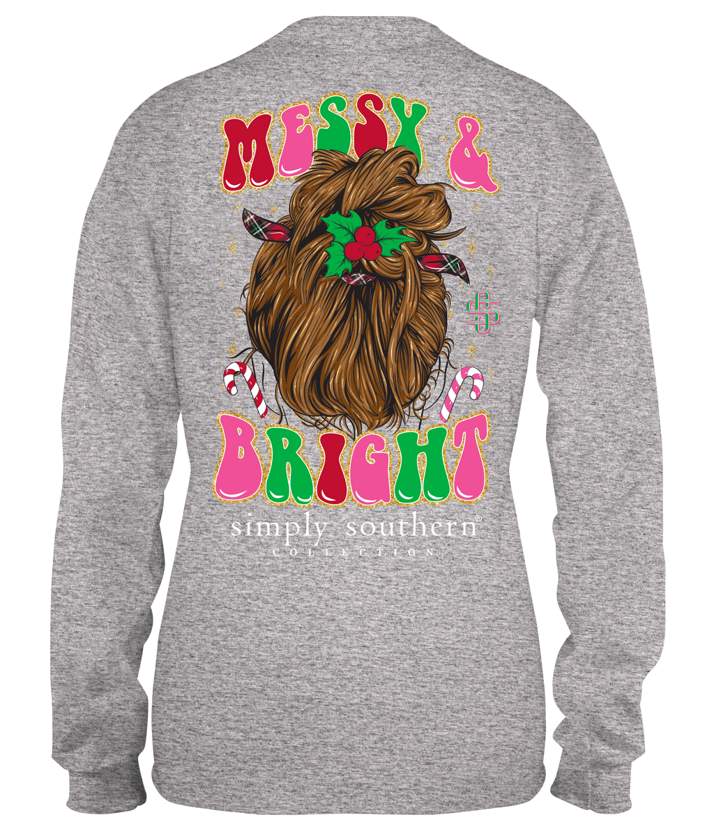 Simply Southern Messy Bright Holiday - Adult & Kids T-Shirts, Sweatshirts & Hoodies apparel design preview 1
