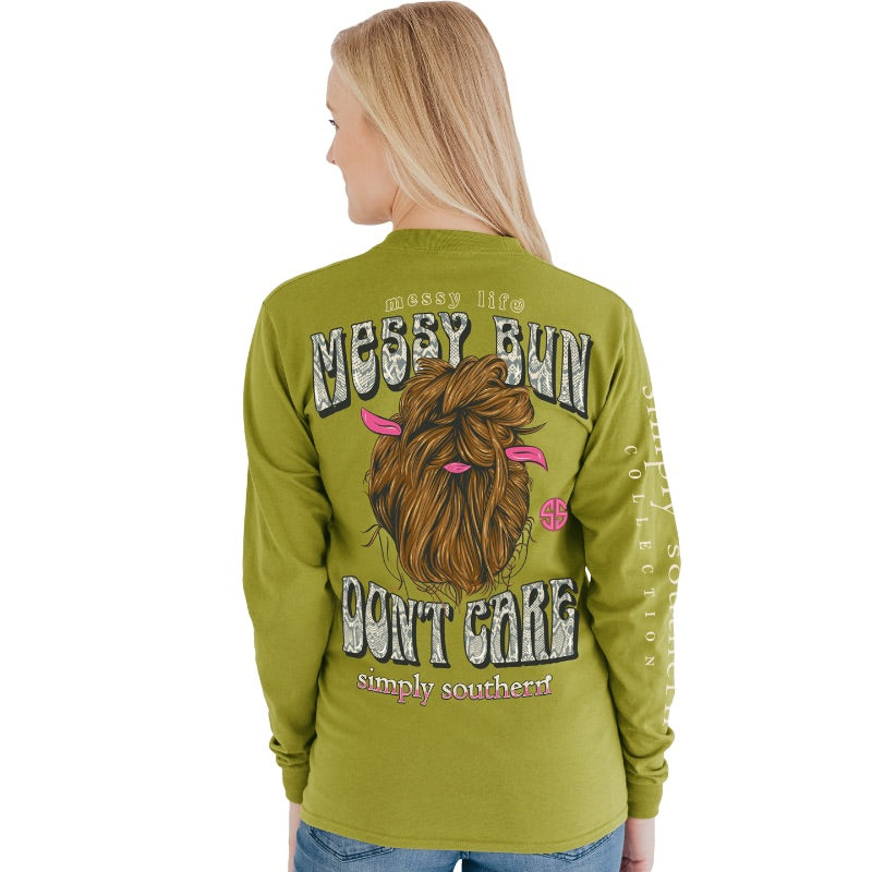 SALE Simply Southern Messy Bun Don't Care - Adult & Kids T-Shirts, Sweatshirts & Hoodies apparel design preview 1