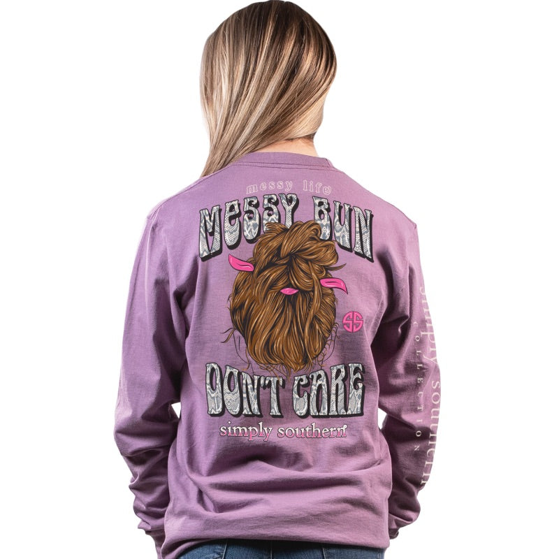 SALE Simply Southern Messy Bun Don't Care - Adult & Kids T-Shirts, Sweatshirts & Hoodies apparel design preview 1