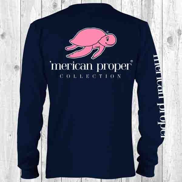 Merican Proper Collection Classic Turtle Logo Navy - Adult & Kids T-Shirts, Sweatshirts & Hoodies apparel design preview 1