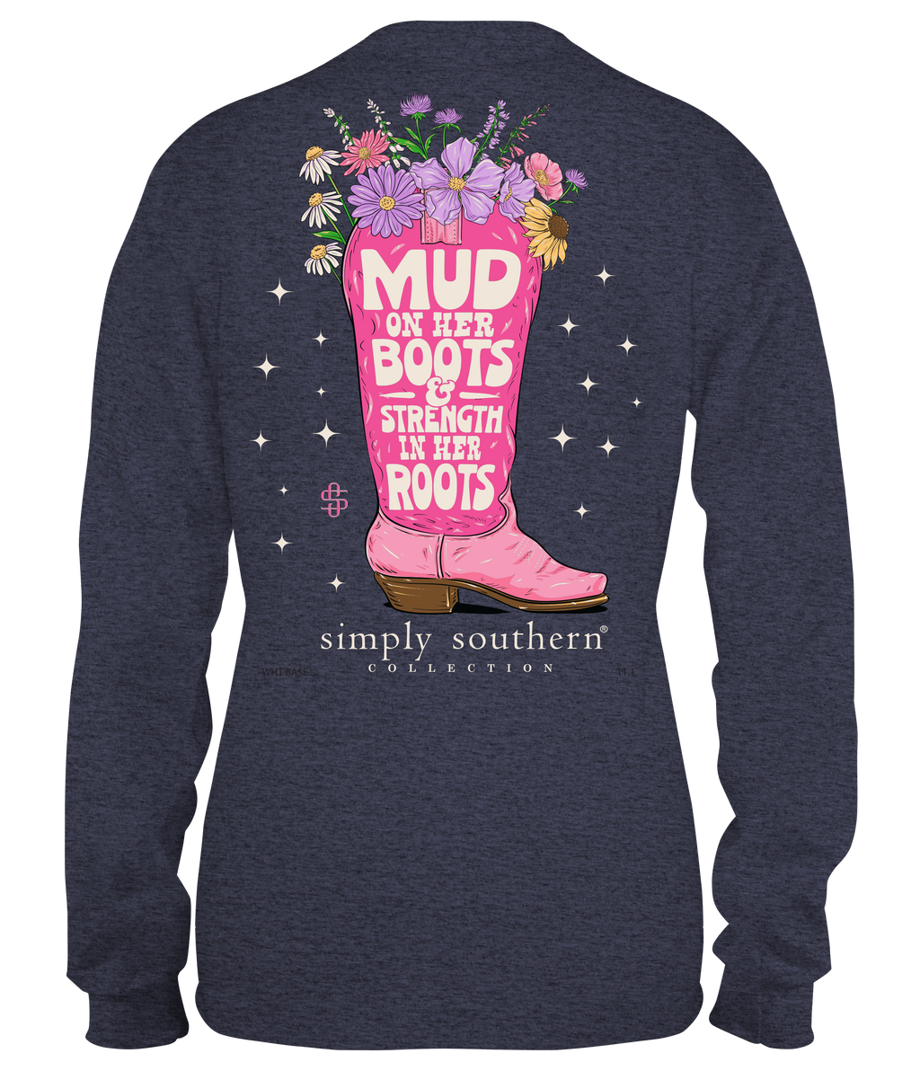 Simply Southern Mud On Her Boots - Adult & Kids T-Shirts, Sweatshirts & Hoodies apparel design preview 1