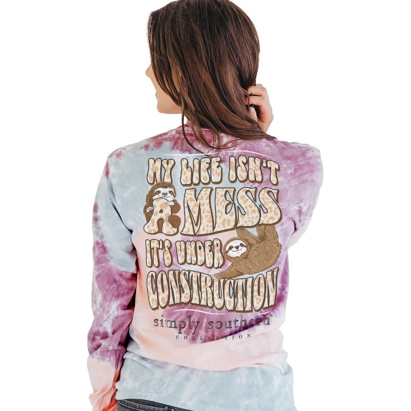 SALE Simply Southern My Life Isn't A Mess Sloth Tie - Adult & Kids T-Shirts, Sweatshirts & Hoodies apparel design preview 1