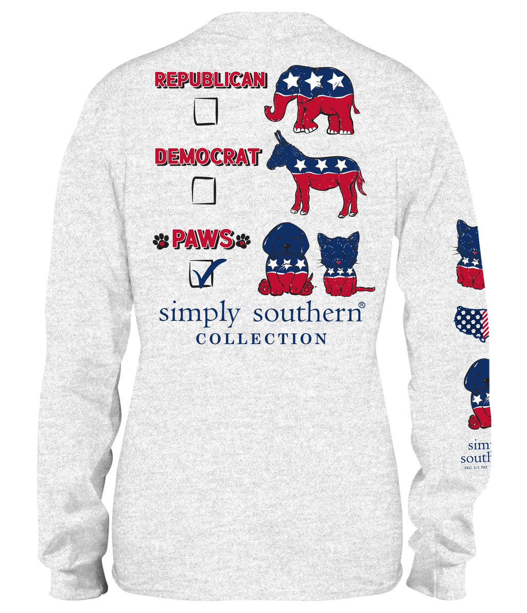 SALE Simply Southern Vote Paws USA - Adult & Kids T-Shirts, Sweatshirts & Hoodies apparel design preview 2