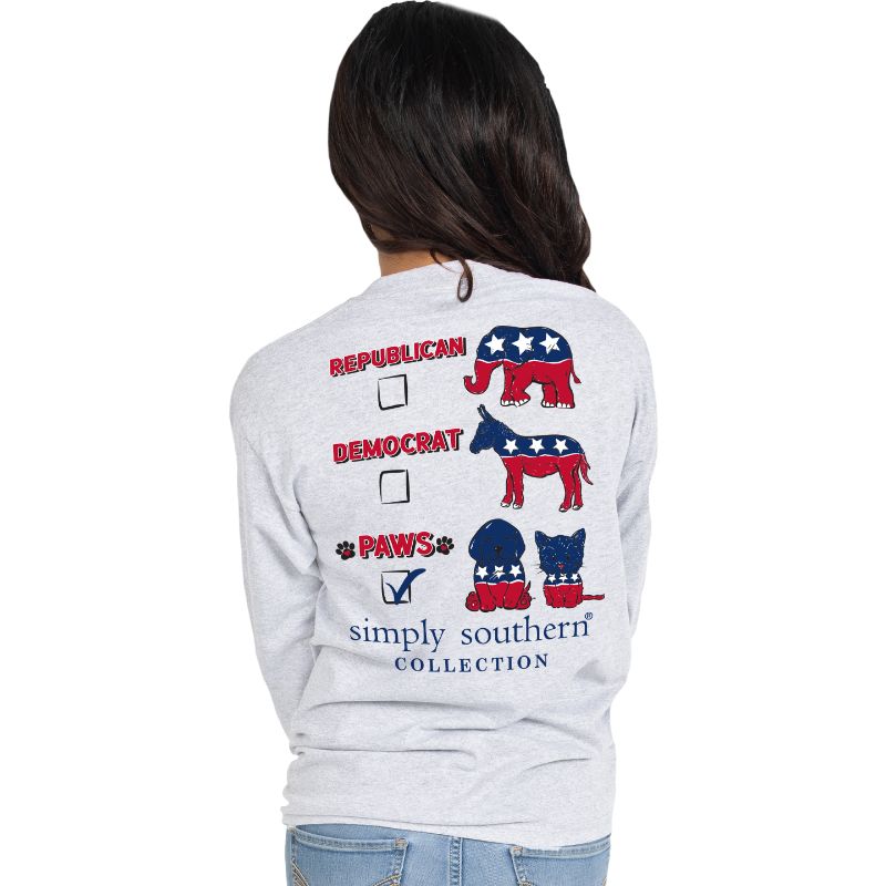 SALE Simply Southern Vote Paws USA - Adult & Kids T-Shirts, Sweatshirts & Hoodies apparel design preview 1