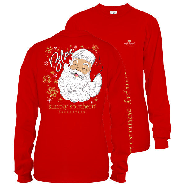SALE Simply Southern Preppy Believe Santa Holiday - Adult & Kids T-Shirts, Sweatshirts & Hoodies apparel design preview 1