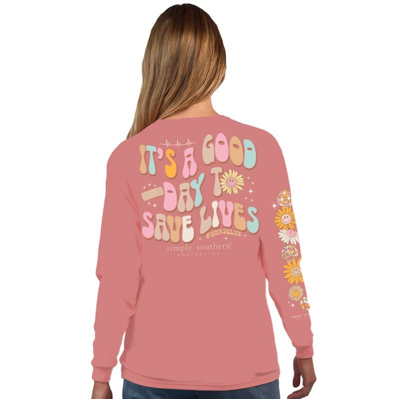 Simply Southern Save Lives Nurse - Adult & Kids T-Shirts, Sweatshirts & Hoodies apparel design preview 2