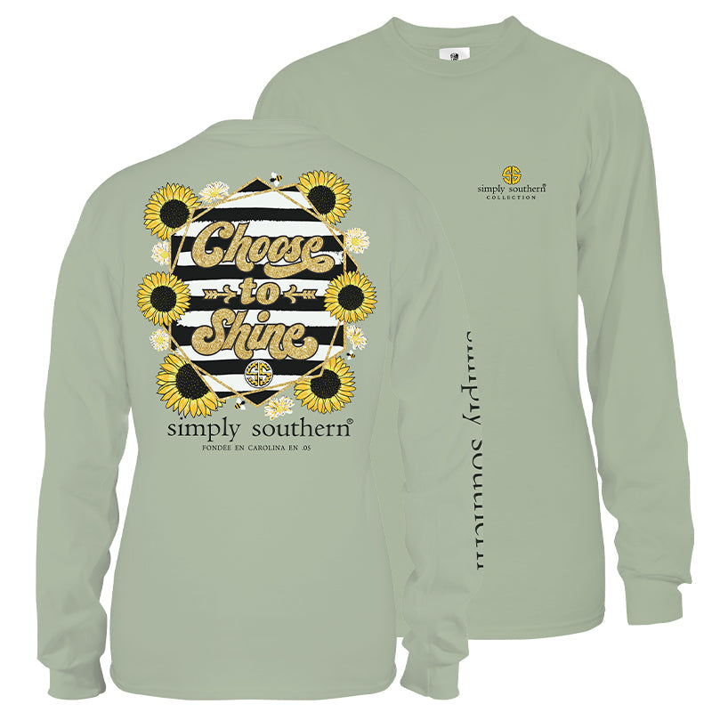 SALE Simply Southern Preppy Choose To Shine Sunflower - Adult & Kids T-Shirts, Sweatshirts & Hoodies apparel design preview 1