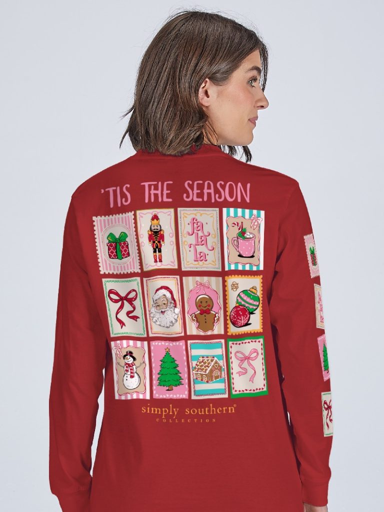 Simply Southern Christmas Stamps Holiday - Adult & Kids T-Shirts, Sweatshirts & Hoodies apparel design preview 2