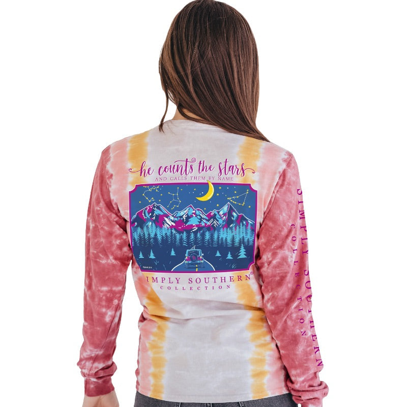 SALE Simply Southern Mountains Night Stars Tie Dye - Adult & Kids T-Shirts, Sweatshirts & Hoodies apparel design preview 1