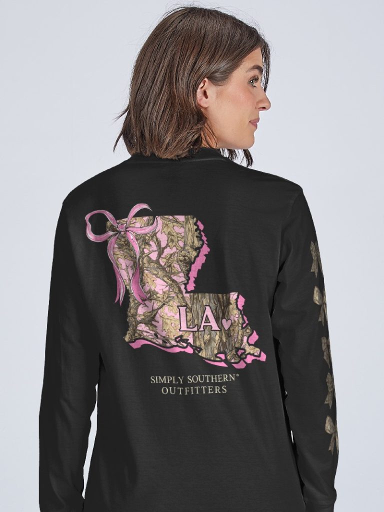 Simply Southern Louisiana Camo Bow - Adult & Kids T-Shirts, Sweatshirts & Hoodies apparel design preview 1