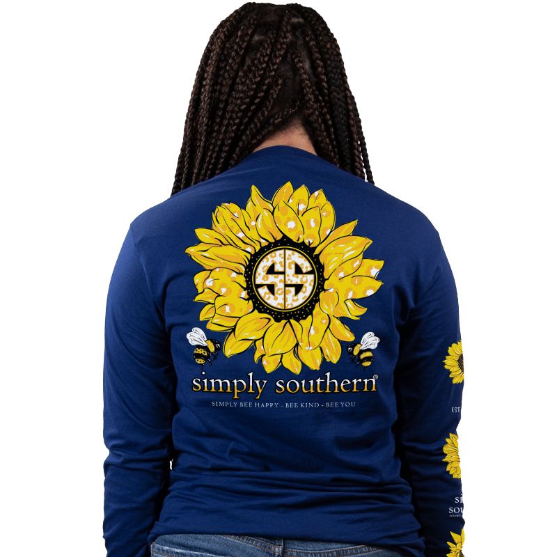 SALE Simply Southern Preppy Bee Sunflower - Adult & Kids T-Shirts, Sweatshirts & Hoodies apparel design preview 1